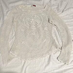 Elegant White Knit Women's Sweater
